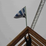 Der provisorische Richtkranz - Die Norderneyer Flagge